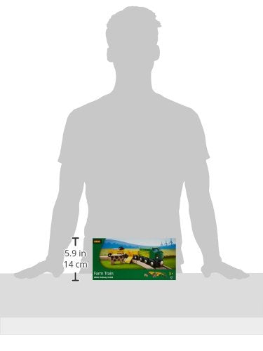 BRIO Farm Train cow figure in wagon ready for rural transport stories