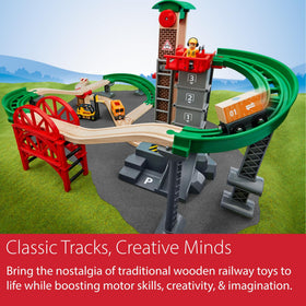 BRIO World Lift and Load set includes accessories that enrich storytelling