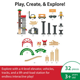 BRIO World Lift and Load magnetic connectors enable quick setup and seamless linking