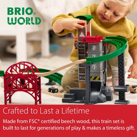 BRIO World Lift and Load storage tray keeps pieces organized after play