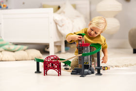 BRIO World Lift and Load track layout fosters creative train scenarios