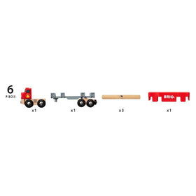 BRIO World Lumber Truck crane compatibility supports cooperative play