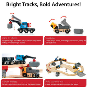BRIO World Rail & Road Loading Set road section for rail-road play