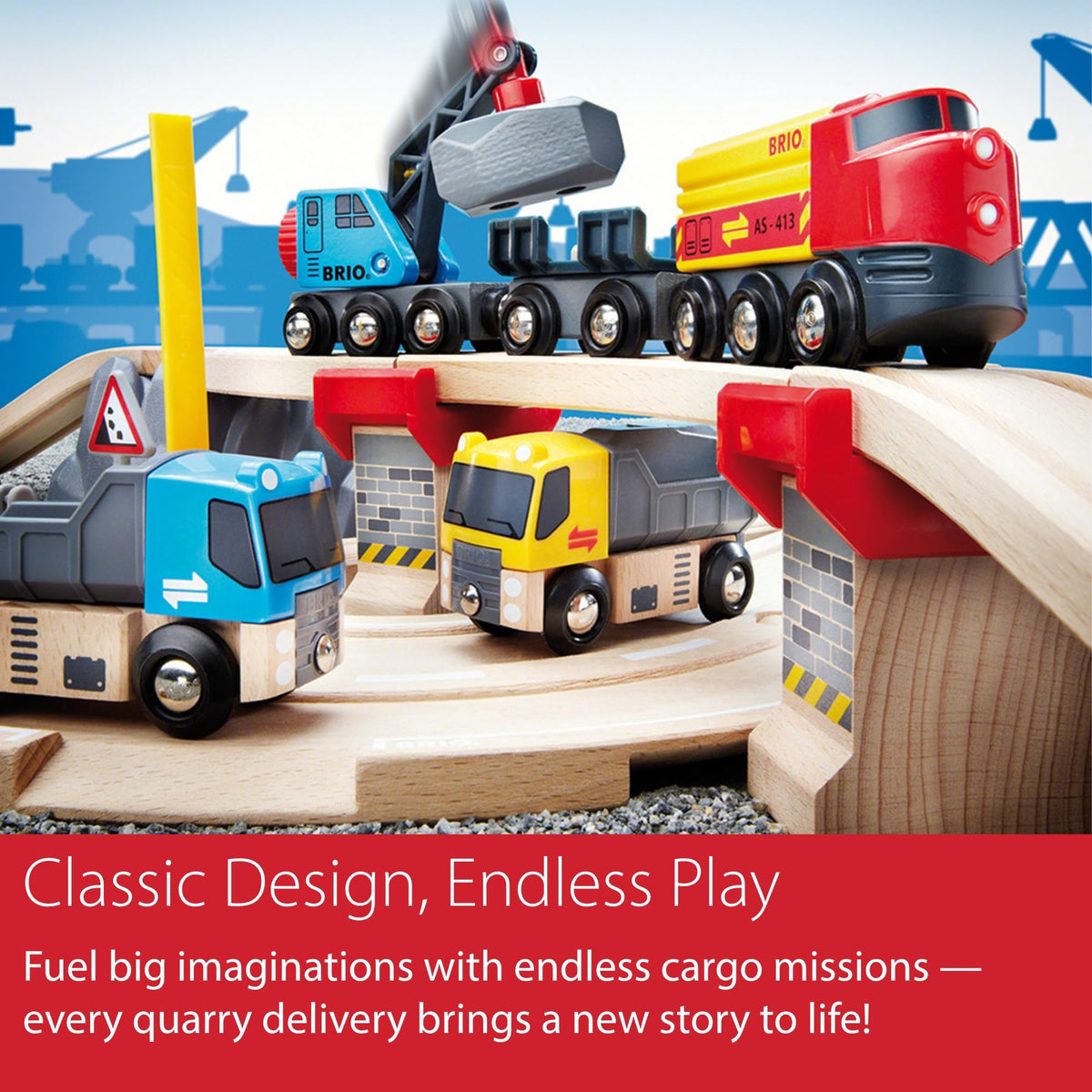 BRIO World Rail & Road Loading Set safety gates across the track crossing