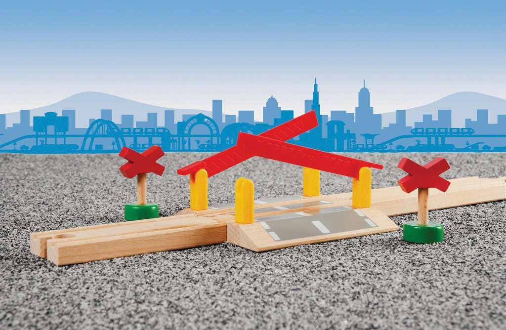 BRIO World crossing signs guiding imaginative traffic flow