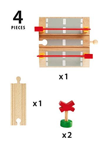 BRIO World wooden track piece showing natural beech craftsmanship