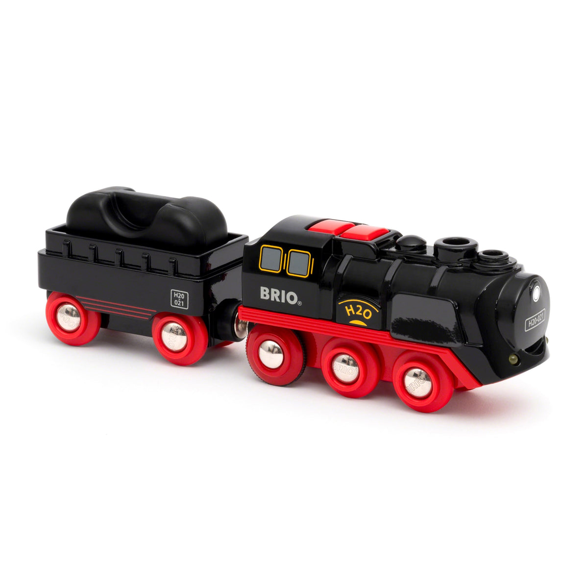 BRIO World coal wagon attached for cargo-themed storytelling