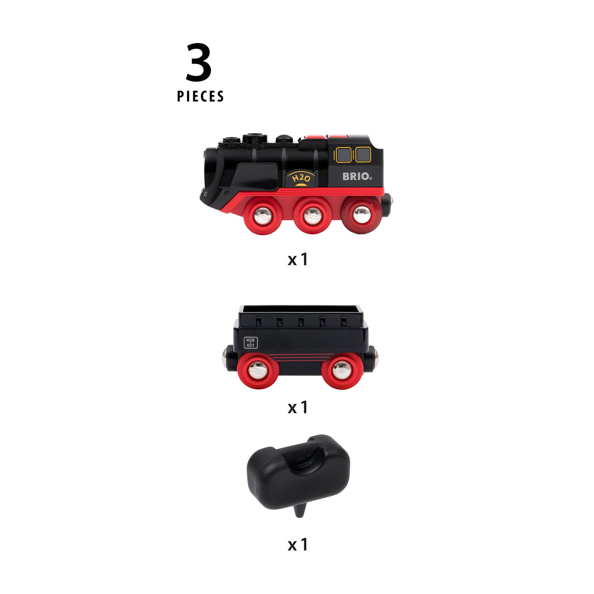 BRIO World steaming train with lights active for vibrant play sessions