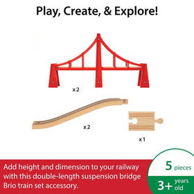Close-up of BRIO bridge suspension cables highlighting craftsmanship and durability.