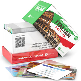 Briston Italian flashcards food illustrations to build practical vocabulary.