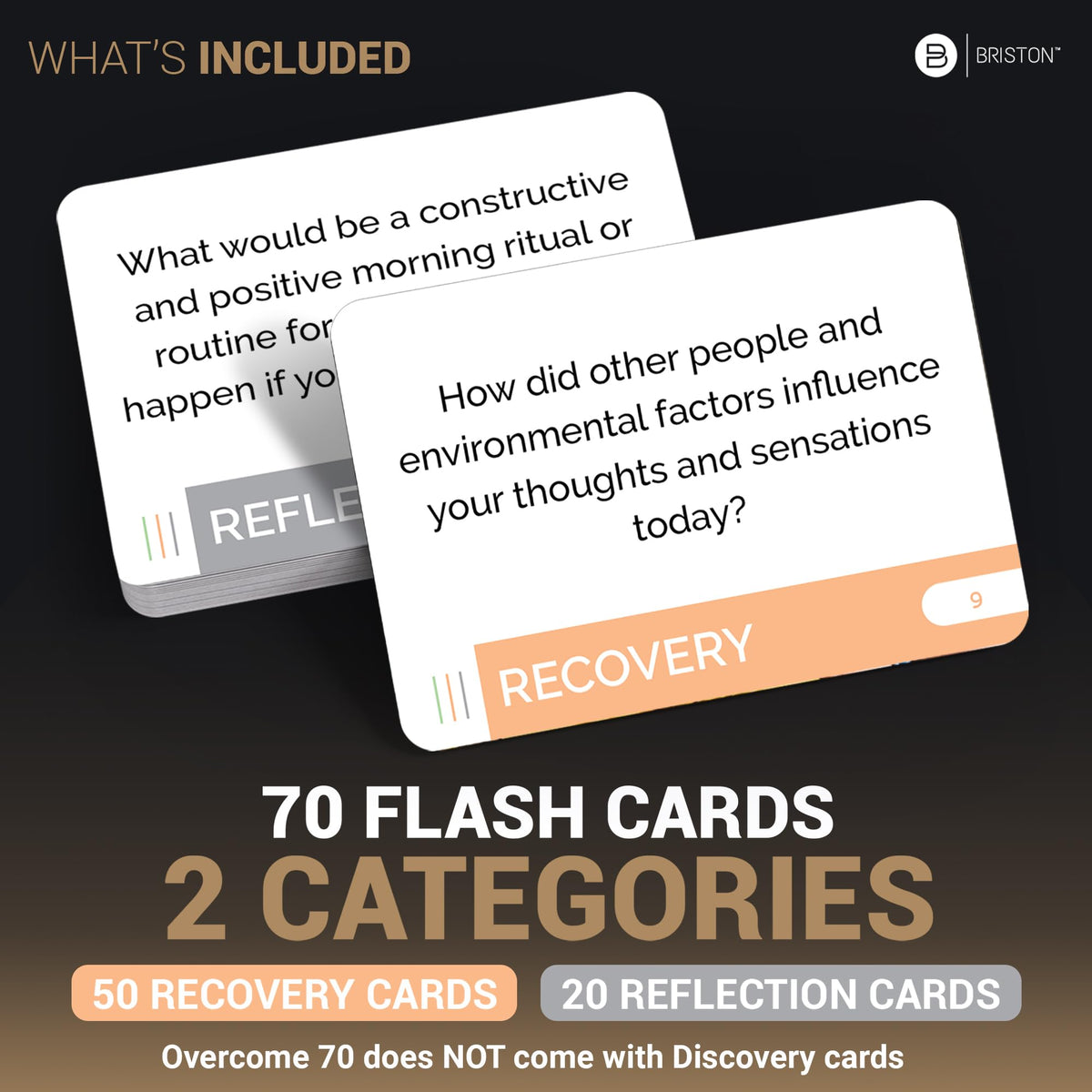 Briston Overcome reflection cards invite thoughtful insight and sharing.
