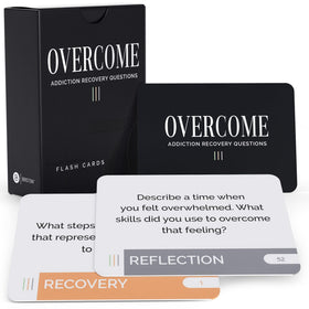 Briston Overcome set cover: durable recovery flash cards for therapy and reflection.