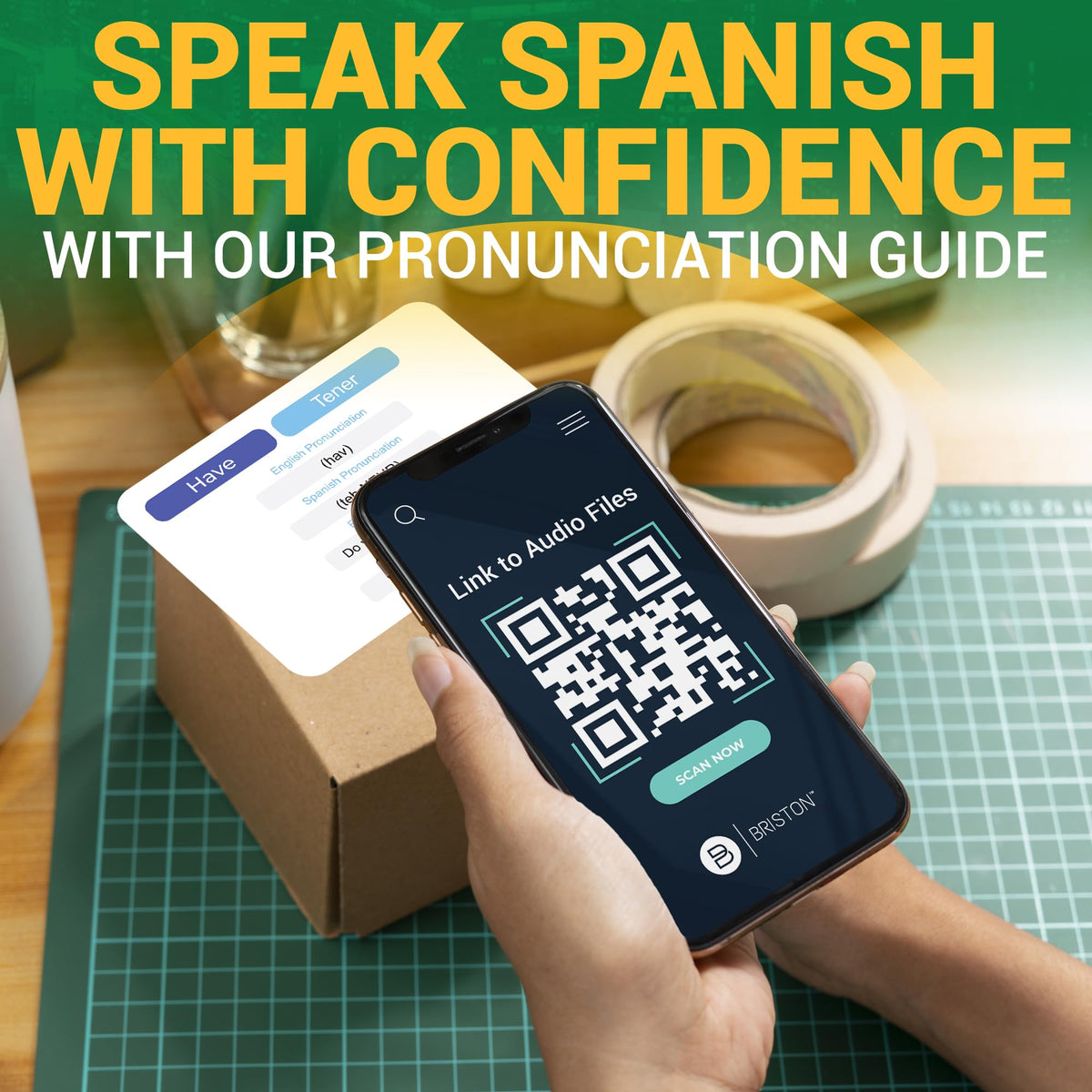 Briston Spanish flash cards ideal for classroom, travel, and homeschool use.
