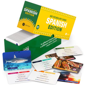 Briston Spanish flash cards cover showing 600 English-Spanish words for quick vocabulary recall.