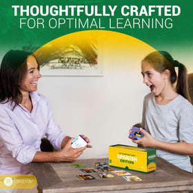 Briston Spanish flash cards curved edges ensure safe handling.