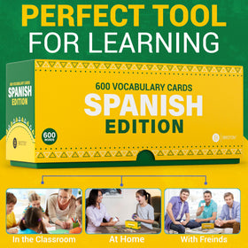 Briston Spanish flash cards durable 350gsm cardstock withstands daily study.