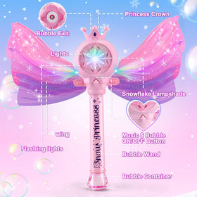 Britik Bubble Wands include batteries and bubble solutions for quick start
