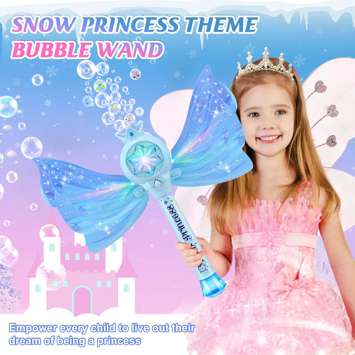 Britik Bubble Wands LED lights and music enhance bubble moments for kids.