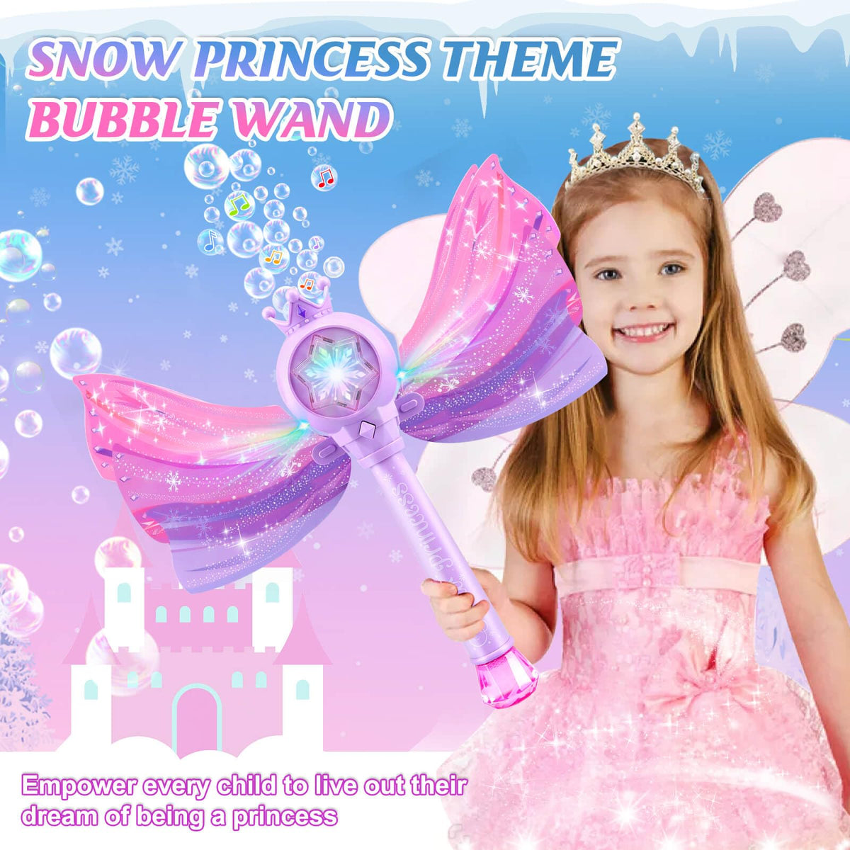Britik Bubble Wands crown and detachable wings for fairy-tale pretend play