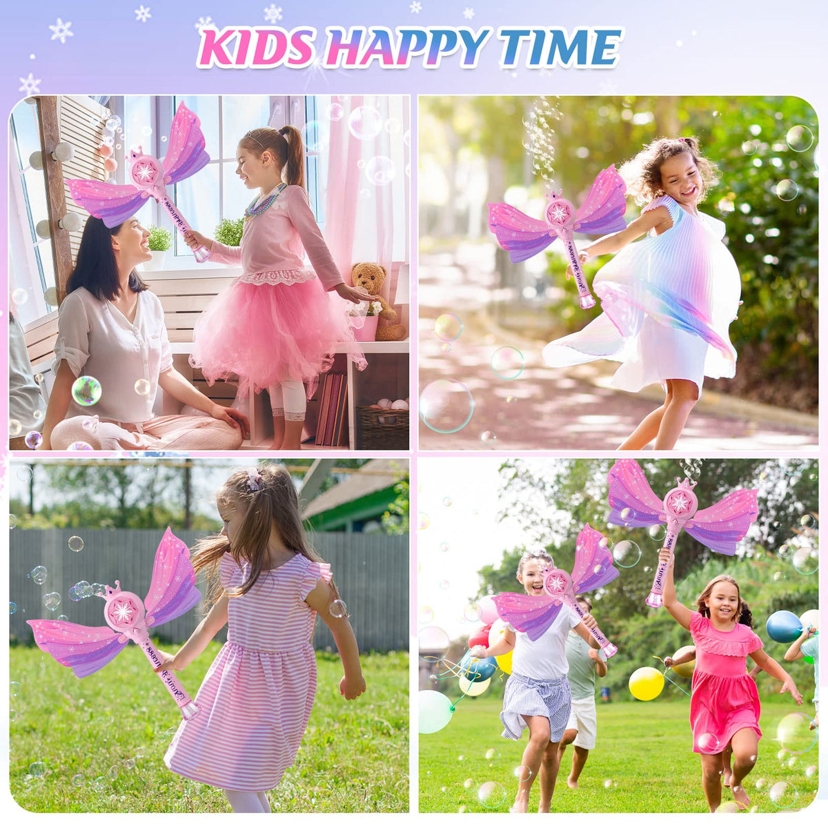 Britik Bubble Wands create colorful bubbles with flashing lights and music