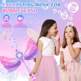 Britik Bubble Wands start button action creates a colorful bubble show
