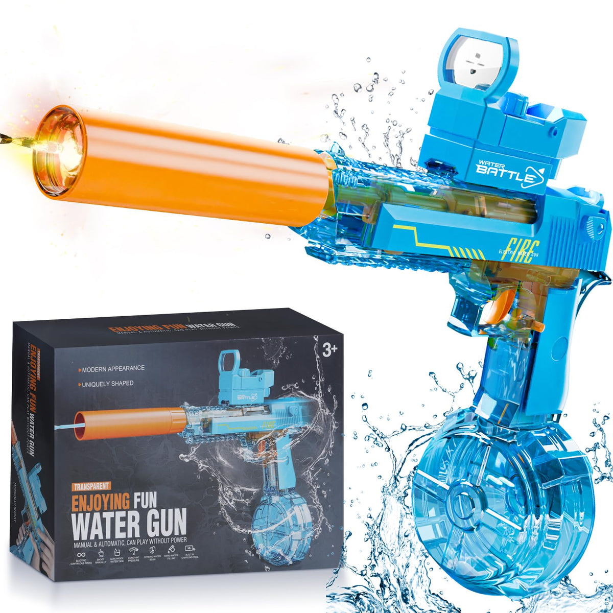 Britik blue design water gun adds excitement to any outdoor battle.
