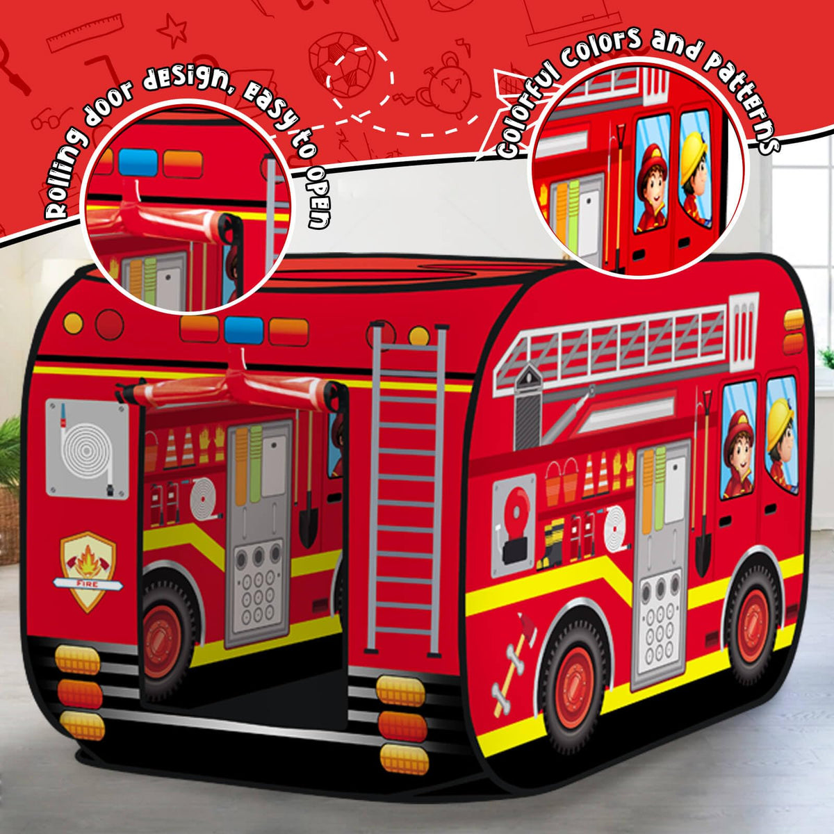 Britik fire truck tent durable fabric for everyday use
