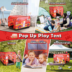 Britik fire truck tent top opening for basket games and activities