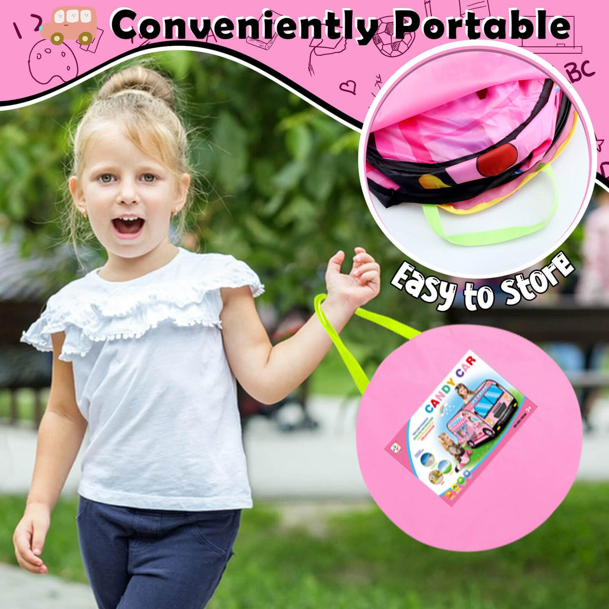 Britik Ice Cream Playhouse features breathable windows for imaginative play.