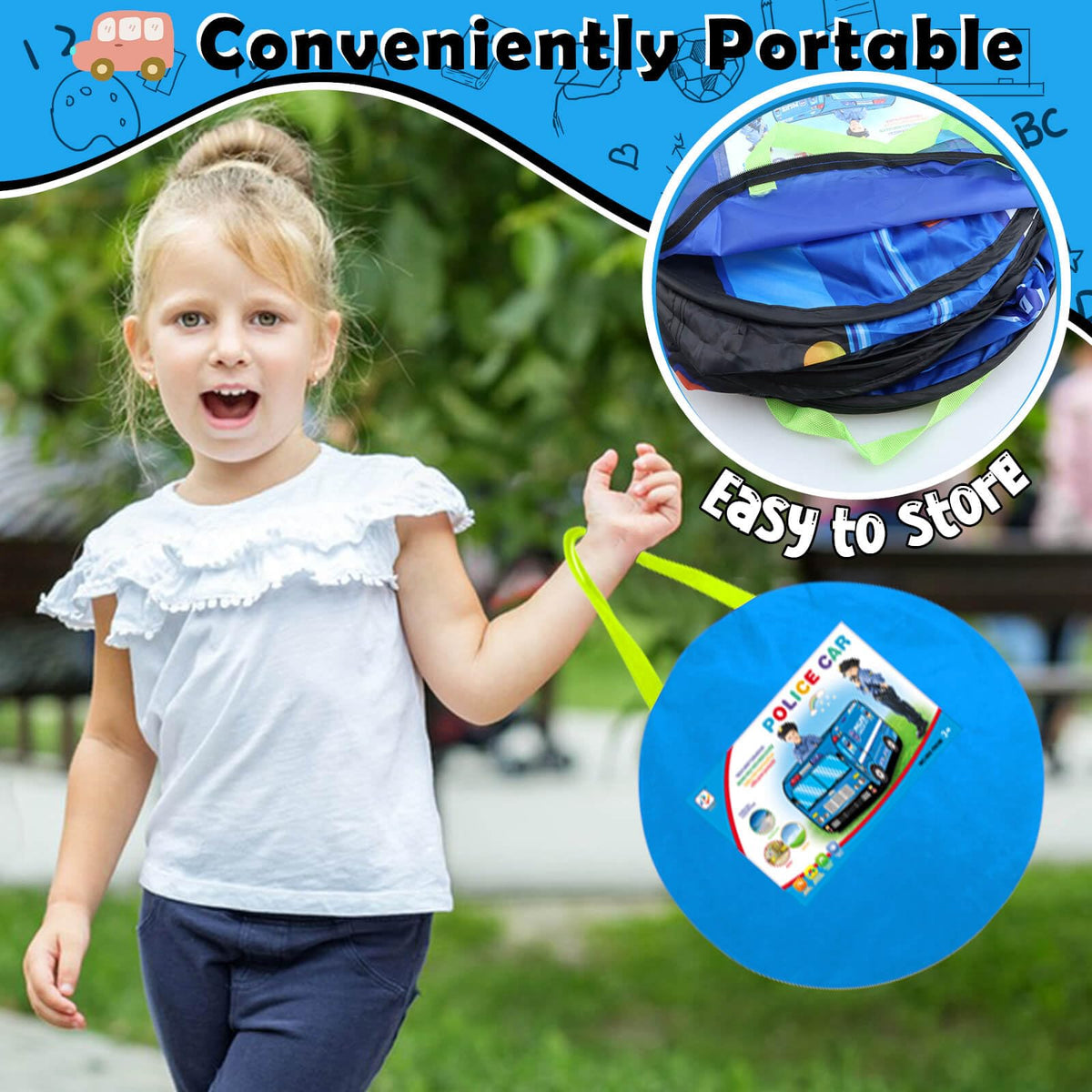 Britik Police Car Play Tent durable fabric for daily use
