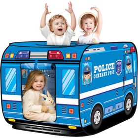 Britik Police Car Play Tent folded compactly for storage and travel