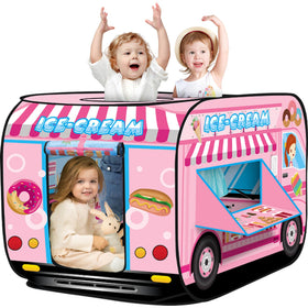 Britik Ice Cream Playhouse tent in bright colors for quick indoor setup.