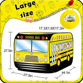 Britik pop-up school bus tent interior showing spacious space for kids.