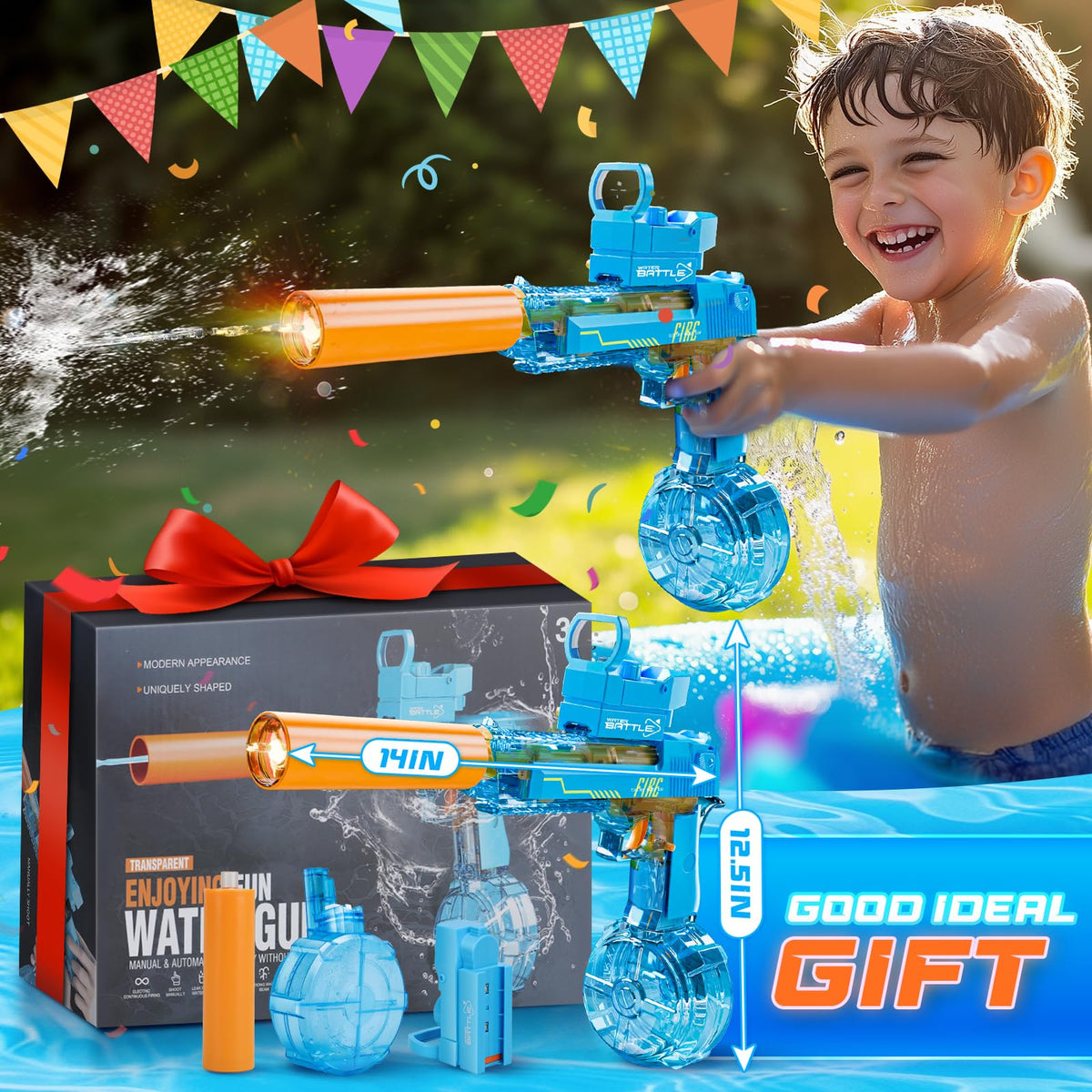 Britik water gun ideal for beach, pool, or backyard summer adventures.