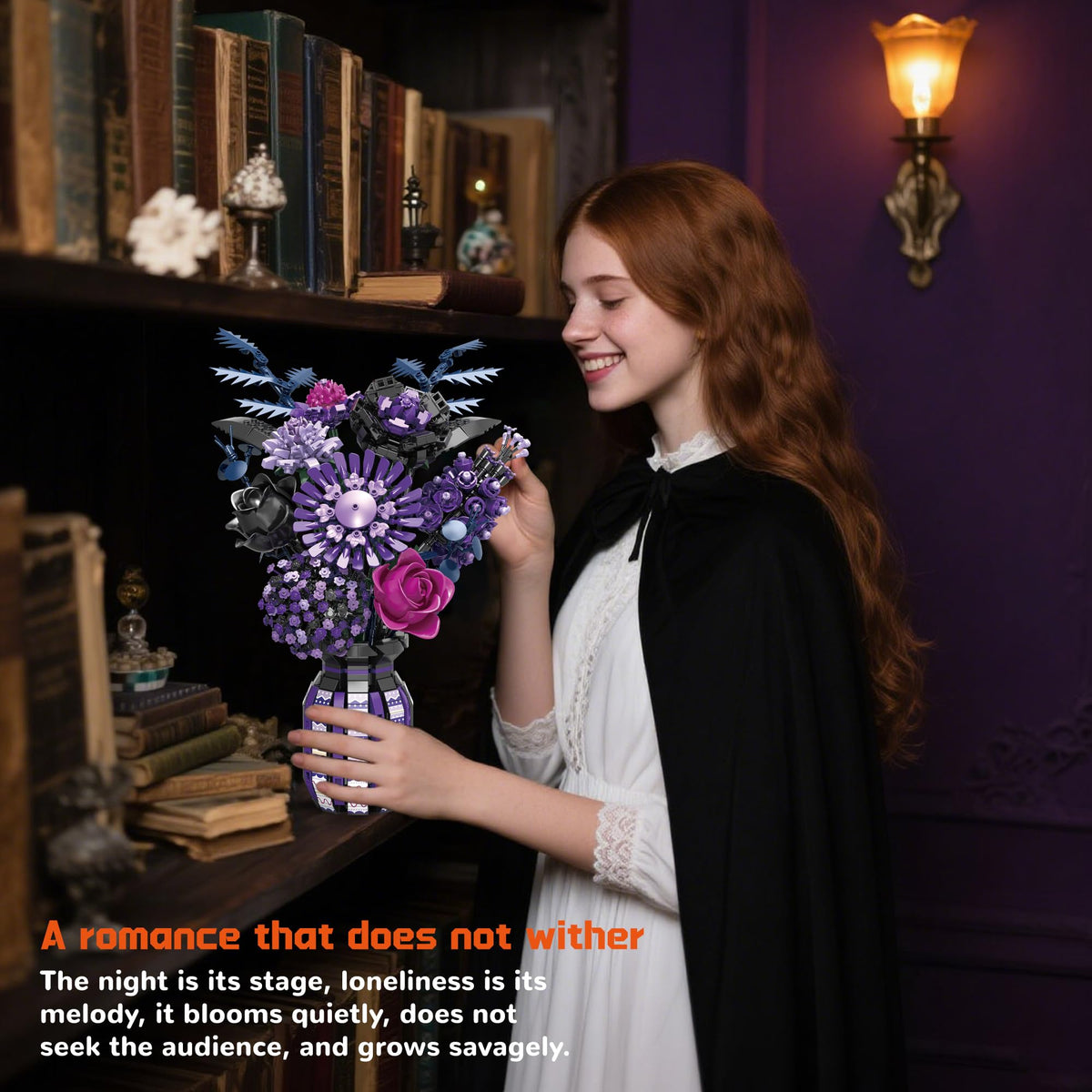 BrixVibe Flowers vase display: complete setup ready for stylish tabletop presentation