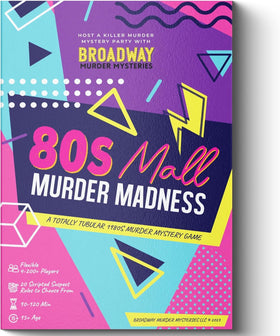 Broadway Murder Mysteries 80s mall fountain scene for an immersive in-person mystery.