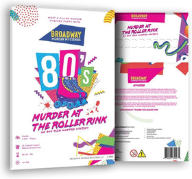 Murder at the Roller Rink box by Broadway Murder Mysteries for hosting an 80s party.