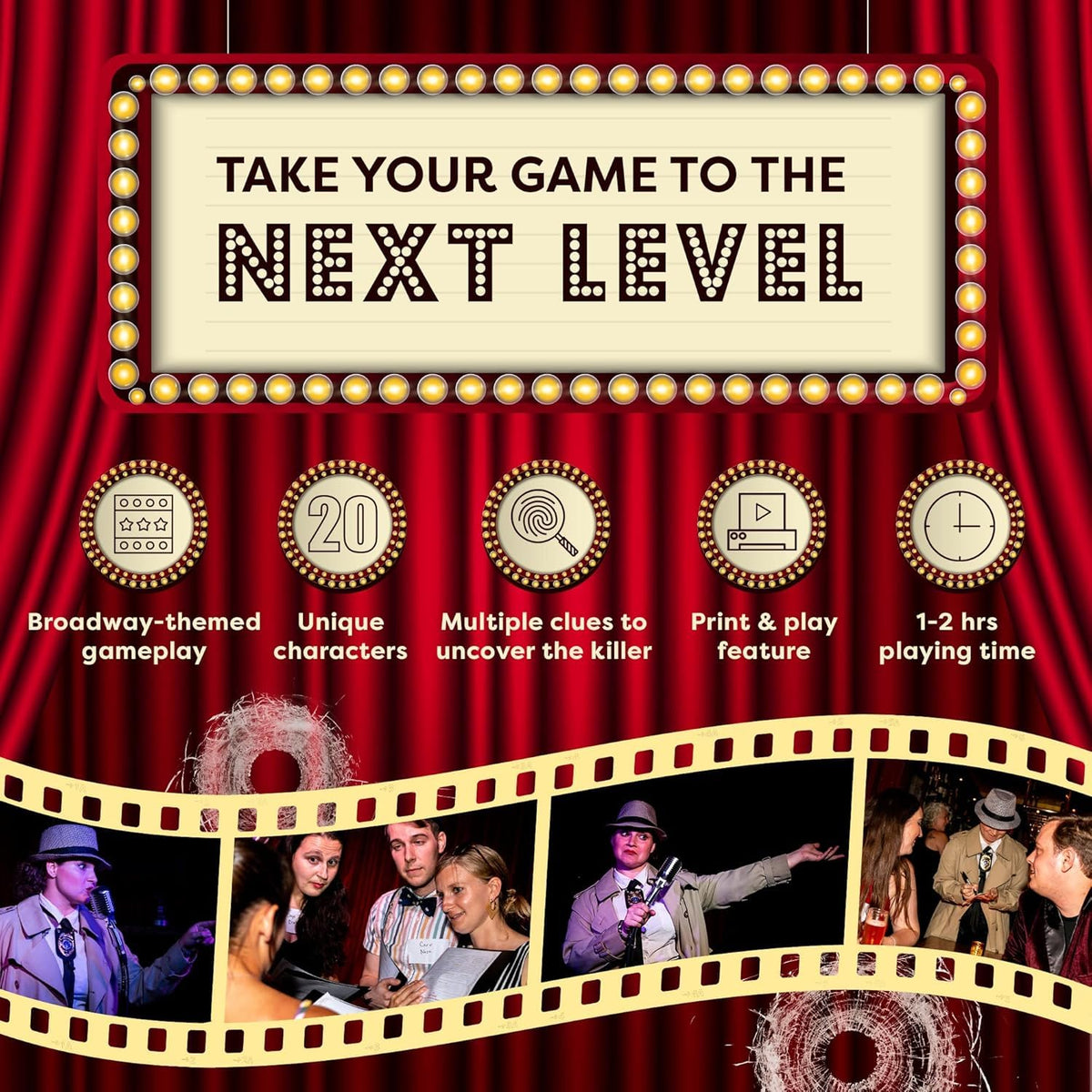 Broadway Murder Mysteries Party Playlist offering mood-setting music