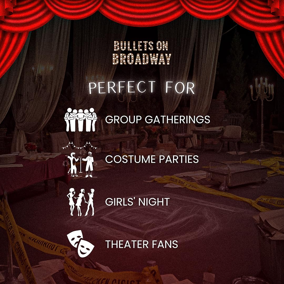 Broadway Murder Mysteries Suspect Scripts display flexible characters for groups