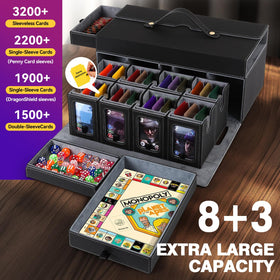 Brobear deck box showing three dice trays for organized gameplay.