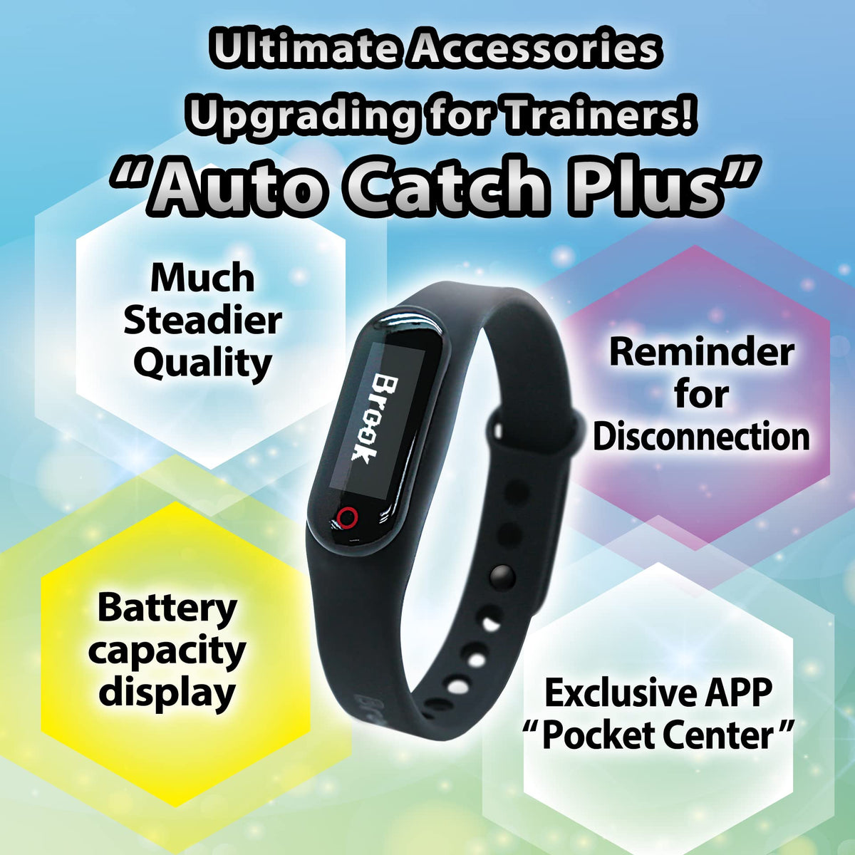 Brook Pocket Auto Catch Plus connects via Bluetooth for wireless control.
