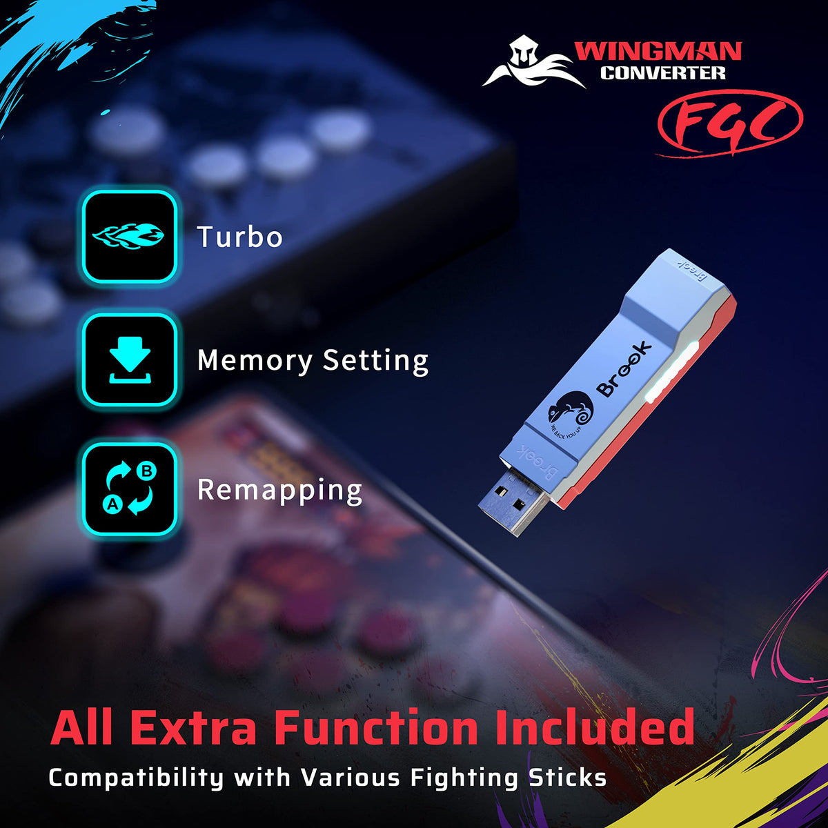 Brook Wingman FGC Converter supports 60 plus sticks from 20 brands for broad compatibility.