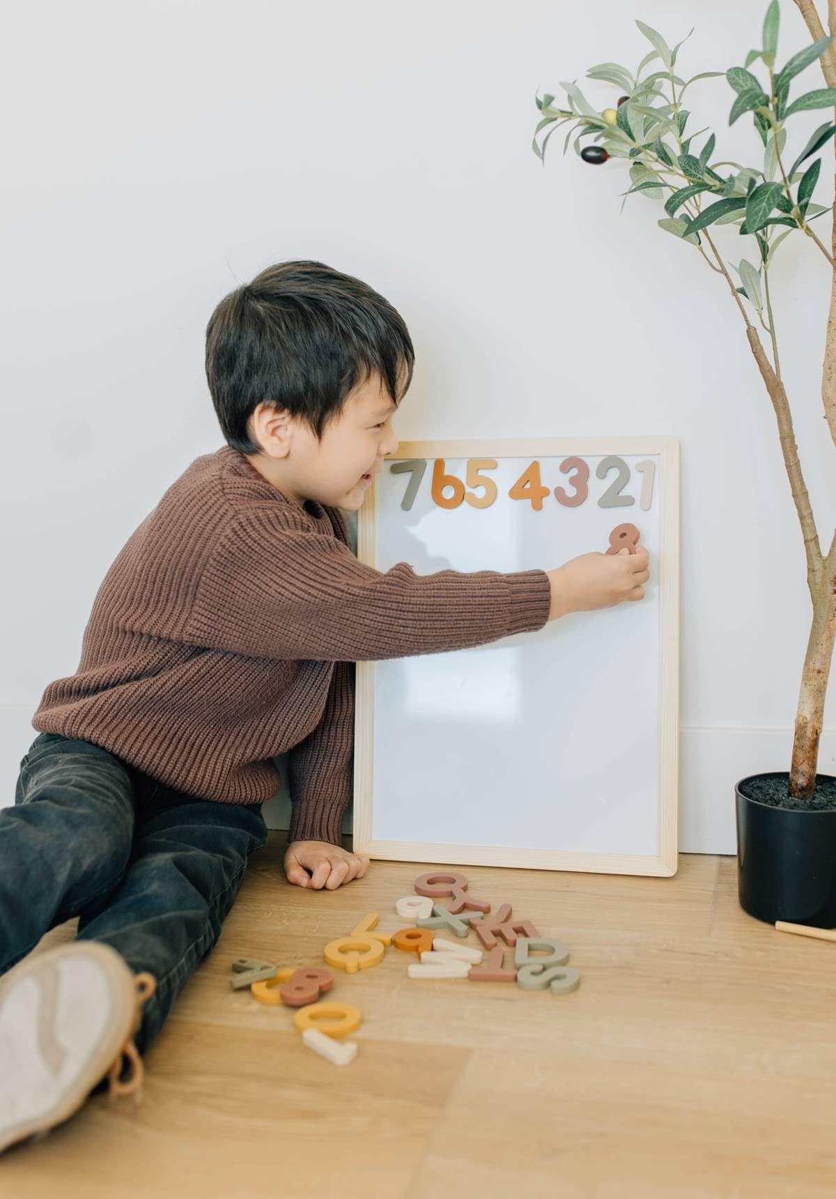 Brooklyn Neutral boho numbers color palette emphasizes earthy tones for calm learning.