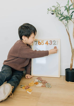Brooklyn Neutral boho numbers color palette emphasizes earthy tones for calm learning.
