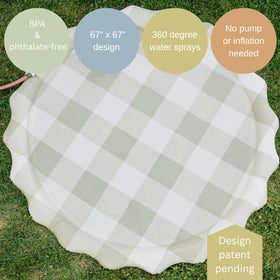 Brooklyn Neutral kids sprinkler in action supports engaging outdoor water play