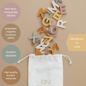 Brooklyn Neutral magnetic letters on whiteboard enable versatile learning at home