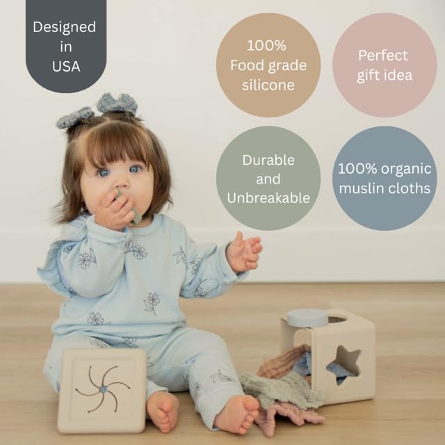 Brooklyn Neutral silicone shape sorter triangle supports fine motor skills