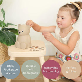 Brooklyn Neutral silicone texture detail emphasizing unbreakable construction for toddlers