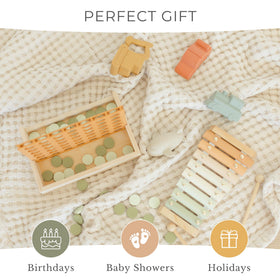 Brooklyn Neutral Xylophone's 8-note diatonic scale encourages rhythm and exploration.