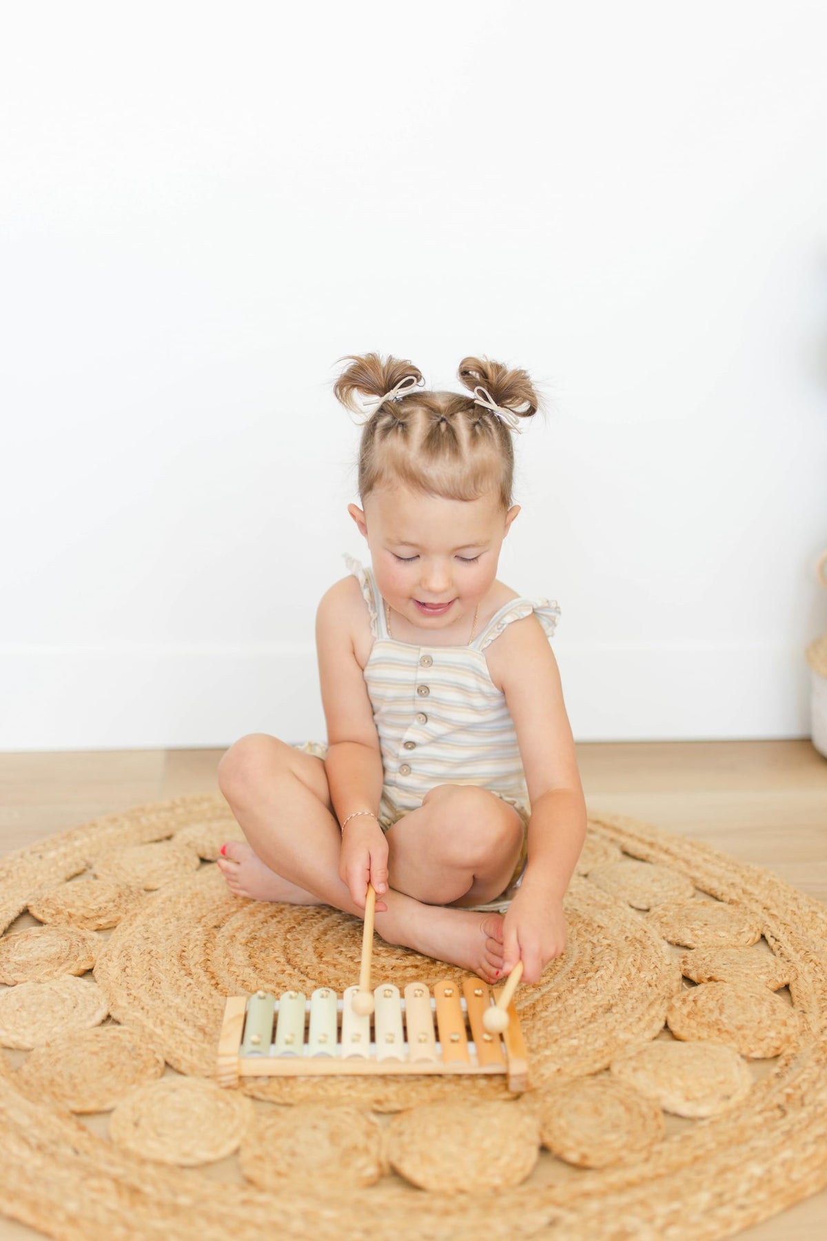 Brooklyn Neutral Xylophone uses BPA-free materials and lead-free paint for safe exploration.